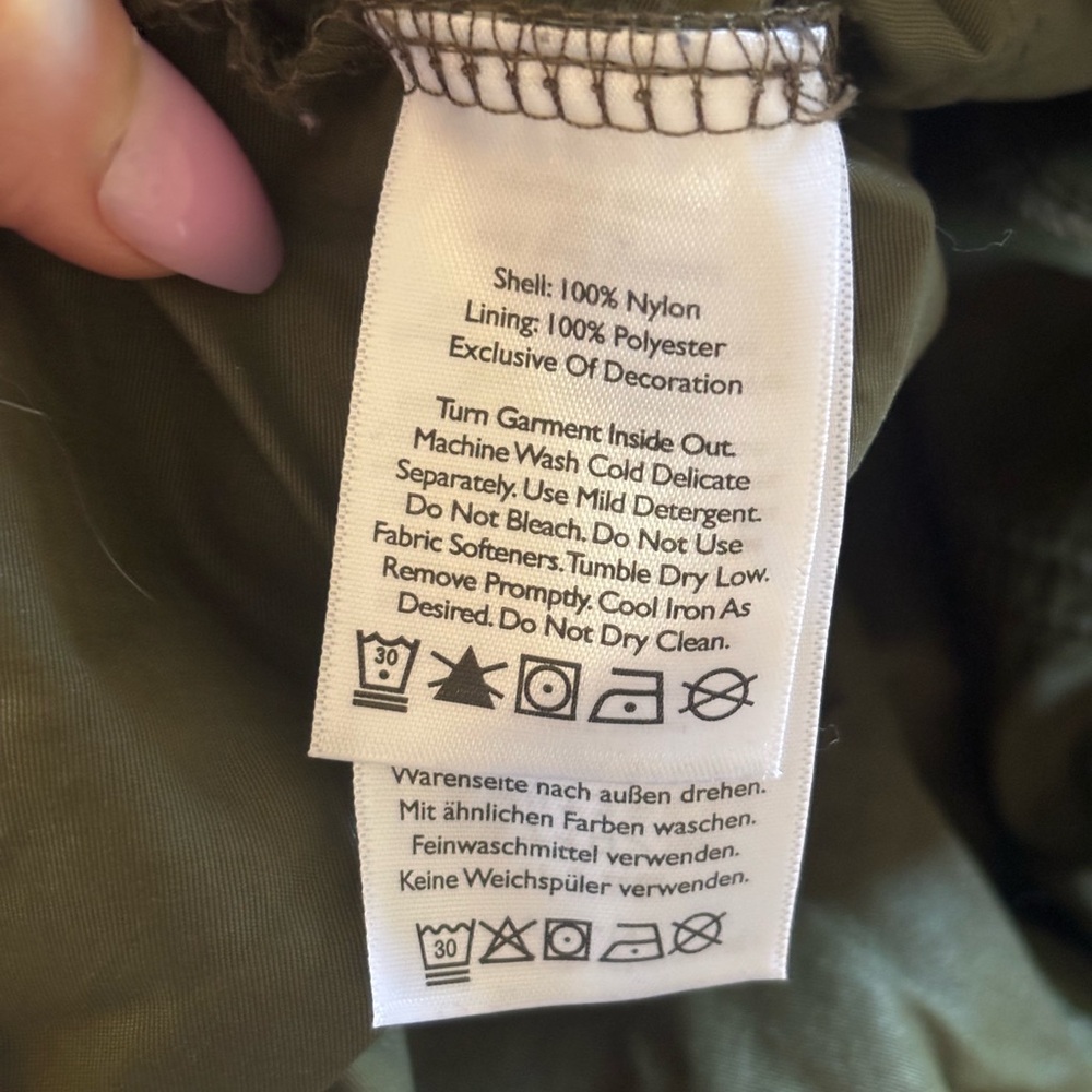 Olive Eddie Bauer raincoat Utility Jacket with Hood - Picture 8 of 8